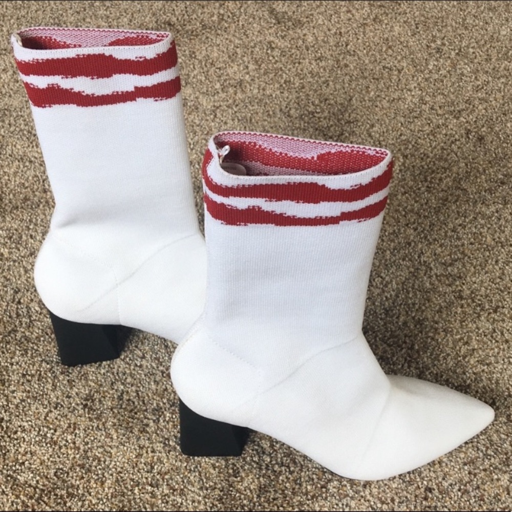 Zara White Sock Booties